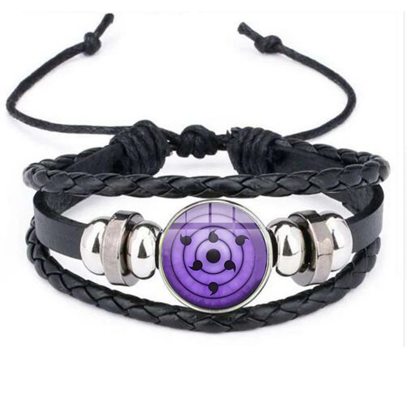 Anime Sharingan Eye Bracelet Vintage Figure Leather Bracelets Goth Fashion Bangle for Fans Men Jewelry Gifts 2021 Trendy