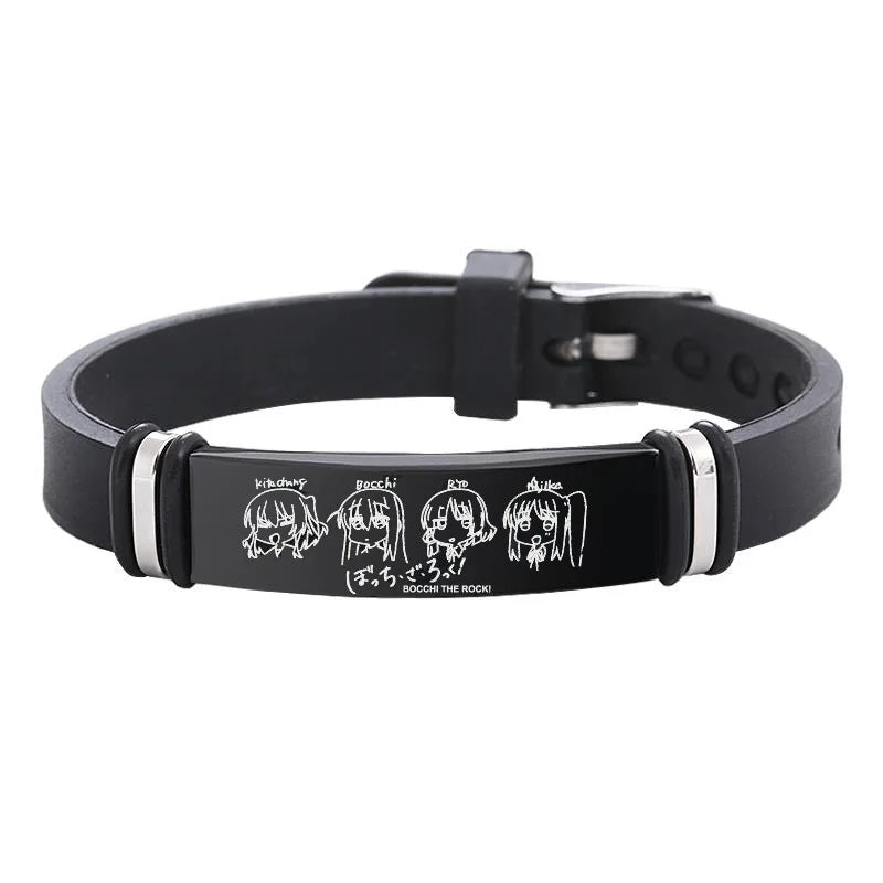 Anime BOCCHI the ROCK! Gotou Bracelets Stainless Steel Bracelet for Women Men Silicone Adjustable Wristband Jewellery for Men
