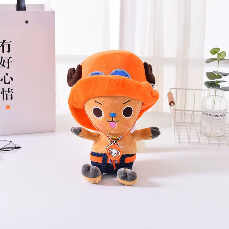 Anime One Piece Plush Toys Luffy Chopper Sabo Plush Doll Stuffed Kawaii Cute Toy Chopper Doll Keychain Halloween Gift for Child