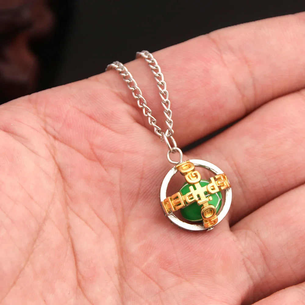 Anime Jojos Bizarre Adventure Steel Ball Run Necklace Gyro Julius Caesar Zeppeli Cosplay Ball Pendant Necklace for Fans Jewelry