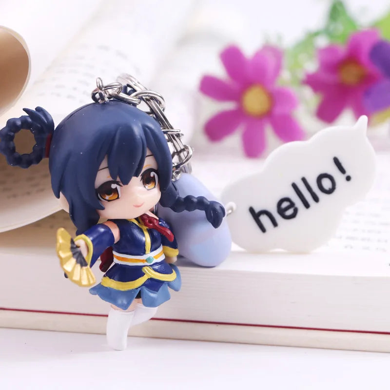 Anime Love Live Cute Kawaii Keychain PVC Figure Key Chain Collectible Model Toy