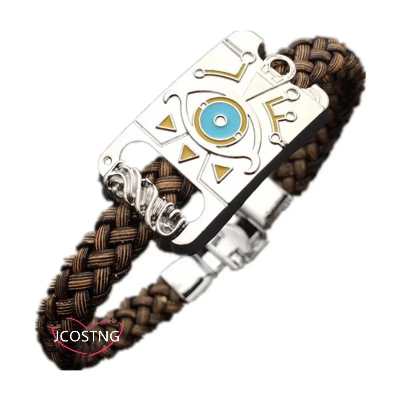 Classic Game Anime Knit Bracelets Cosplay Props Retro Style Metal Leather Bracelet & Bangle for Women Men