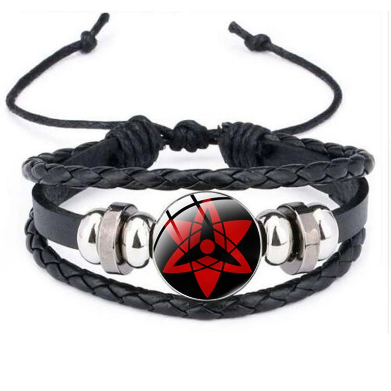 Anime Sharingan Eye Bracelet Vintage Figure Leather Bracelets Goth Fashion Bangle for Fans Men Jewelry Gifts 2021 Trendy
