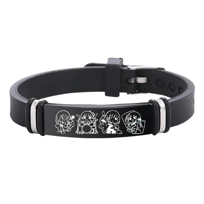 Anime BOCCHI the ROCK! Gotou Bracelets Stainless Steel Bracelet for Women Men Silicone Adjustable Wristband Jewellery for Men