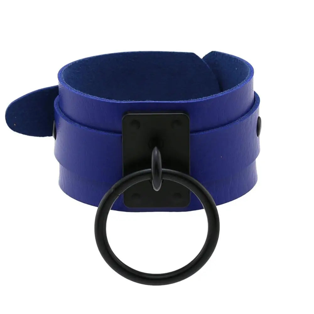 Newest Black O-Round Leather Bracelets for Women Girls 2023 Punk Gothic Anime Wide Bracelet Bangles Men Party Jewelry