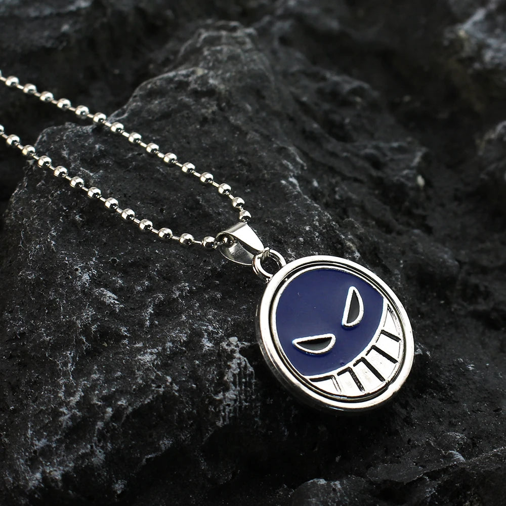 Anime One Piece Necklace Portgas D Ace Keychain Metal Necklaces Jewelry Creative Rotating Pendant Chains Choker Keychain