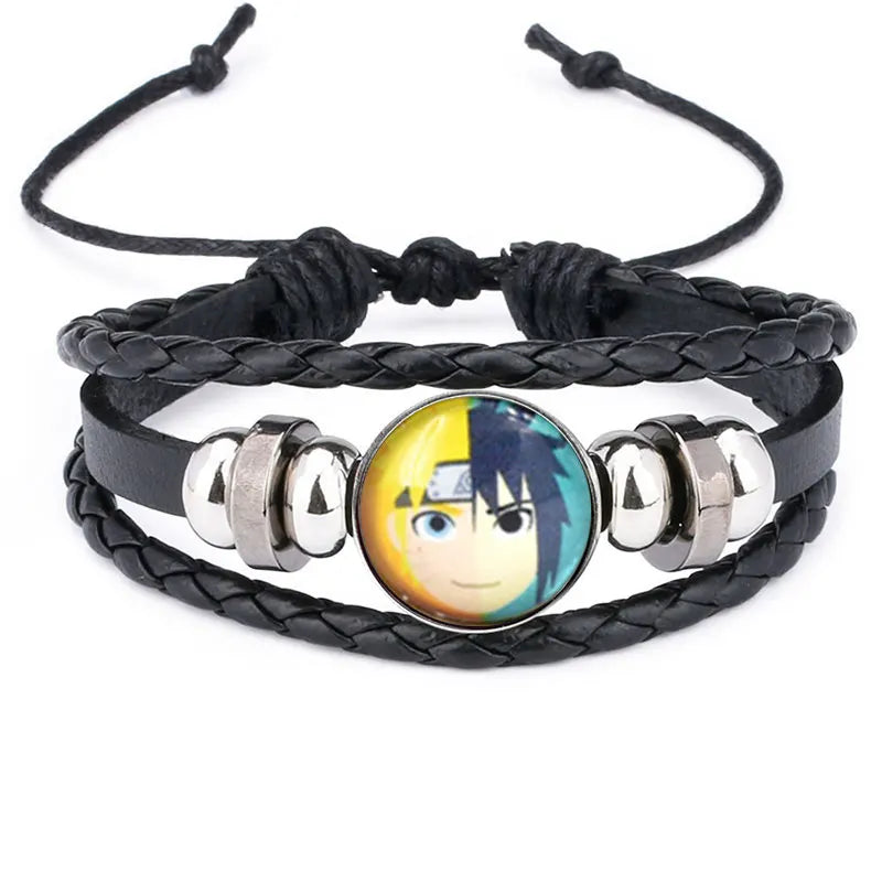 Anime Sharingan Eye Bracelet Vintage Figure Leather Bracelets Goth Fashion Bangle for Fans Men Jewelry Gifts 2021 Trendy
