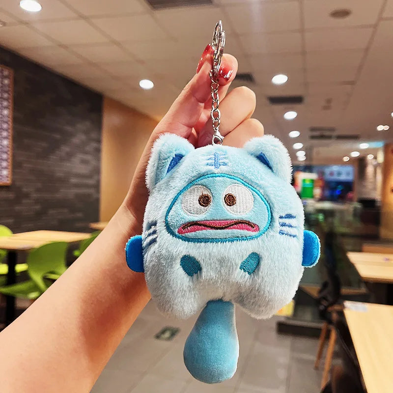 산리오 Fish Plush Keychain Cartoon Sanrio Plush Cinnamoroll 쿠로미 시나모롤 Pompompurin 키링 Cartoon Anime Pendant Kawaii Bag Decor Kid Girl