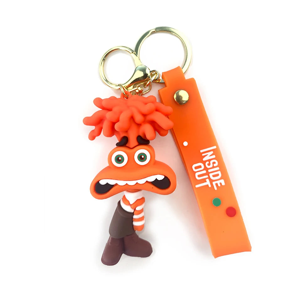 3D Cartoon inside Out 2 Keychain Anime Cartoon Character Keychain Pendant Personality Creative Soft Glue Doll Small Pendant