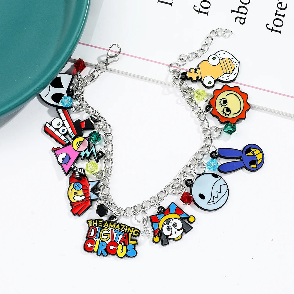 The Amazing Digital Circus Bracelets Cartoon Anime Figure Enamel Pendant Bangles TADC Pomni Caine Jax Ragatha Hanging Hand Chain