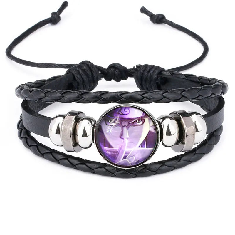 Anime Sharingan Eye Bracelet Vintage Figure Leather Bracelets Goth Fashion Bangle for Fans Men Jewelry Gifts 2021 Trendy