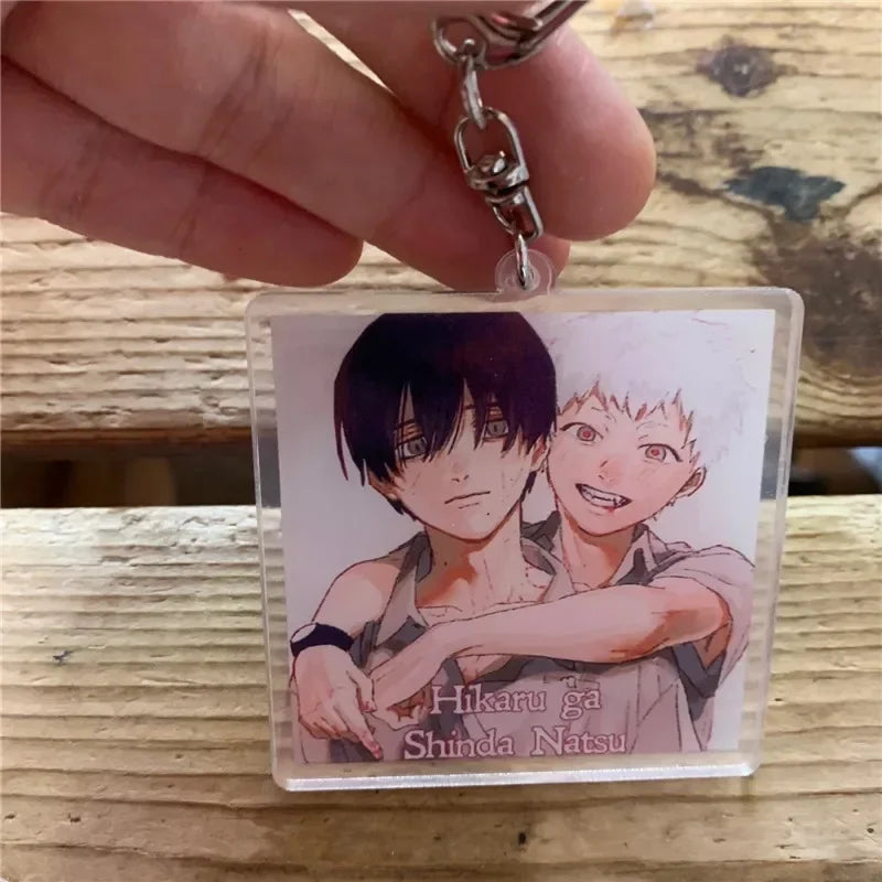 Anime Keychain Hikaru Ga Shinda Natsu Hikaru Yoshiki Acrylic Keyring Strap Figure Hanging Accessories 6Cm