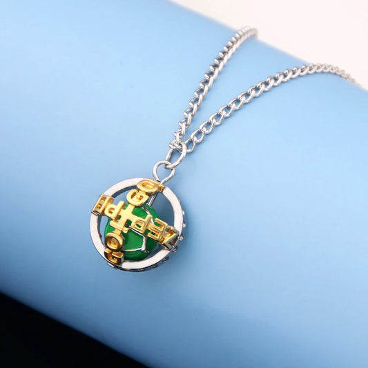 Anime Jojos Bizarre Adventure Steel Ball Run Necklace Gyro Julius Caesar Zeppeli Cosplay Ball Pendant Necklace for Fans Jewelry