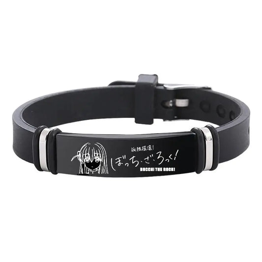 Anime BOCCHI the ROCK! Gotou Bracelets Stainless Steel Bracelet for Women Men Silicone Adjustable Wristband Jewellery for Men