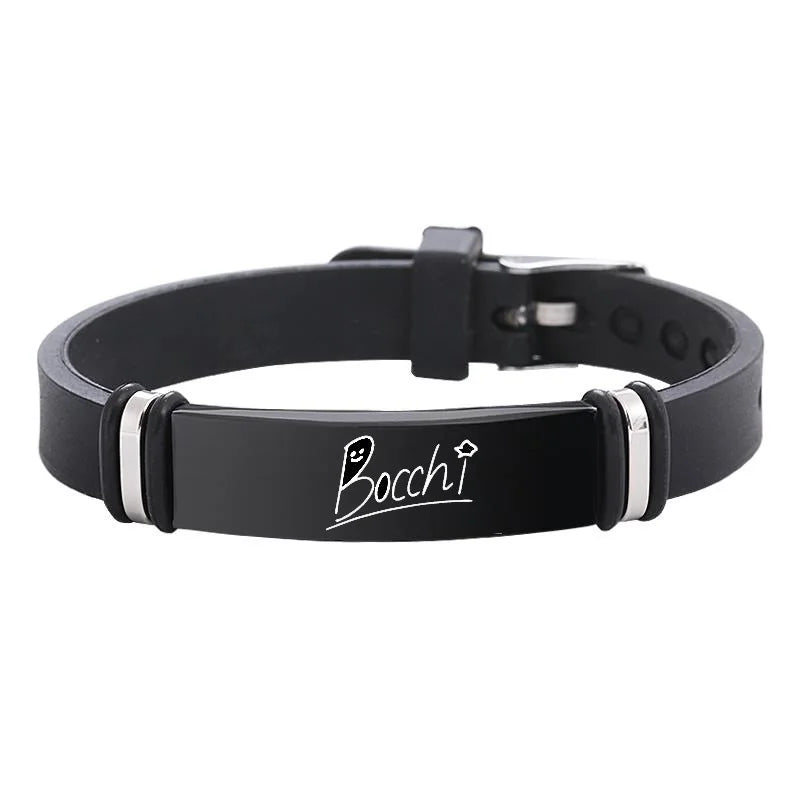 Anime BOCCHI the ROCK! Gotou Bracelets Stainless Steel Bracelet for Women Men Silicone Adjustable Wristband Jewellery for Men