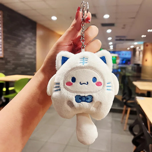산리오 Fish Plush Keychain Cartoon Sanrio Plush Cinnamoroll 쿠로미 시나모롤 Pompompurin 키링 Cartoon Anime Pendant Kawaii Bag Decor Kid Girl