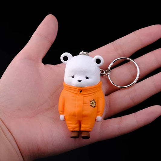 ONE PIECE Bepo Anime Keychain Action Figures Backpack Pendant Cartoon Toy Doll Men Car Motorcycle Key Ring Accessories Kid Gift